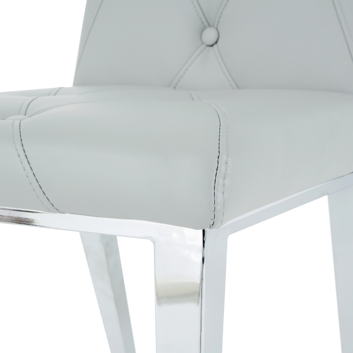 Streamdale Furniture Modern simple light luxury dining chair Light grey chair Family bedroom stool back Pu electroplated chair legs, suitable for kitc