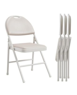 Folding Chairs 4 Pack Metal Portable Metal Chairs with Cushions