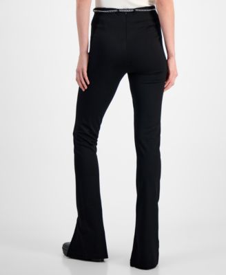 Women's High-Rise Chain-Belt Bootcut Pants