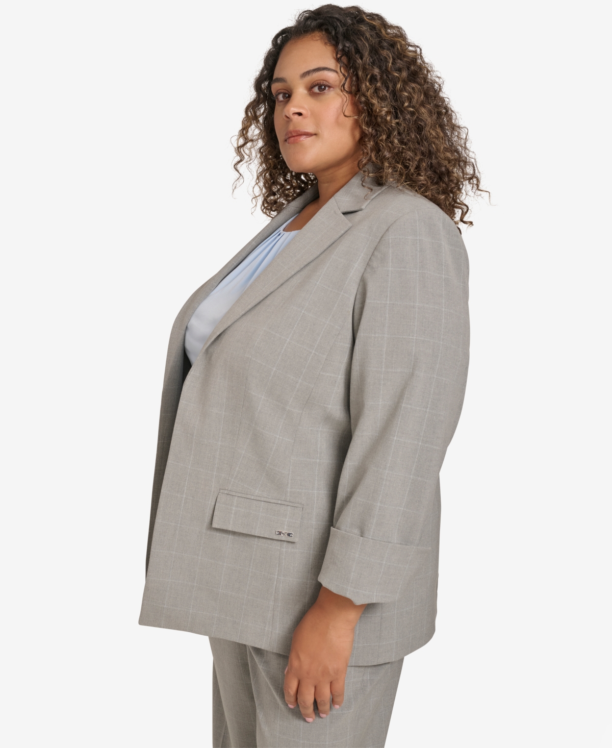 CALVIN KLEIN PLUS SIZE OPEN-FRONT BLAZER 