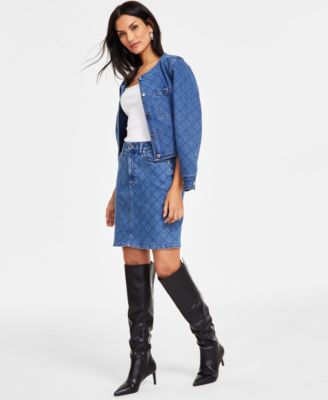 I.N.C. International Concepts - Women's Quilted Denim Skirt