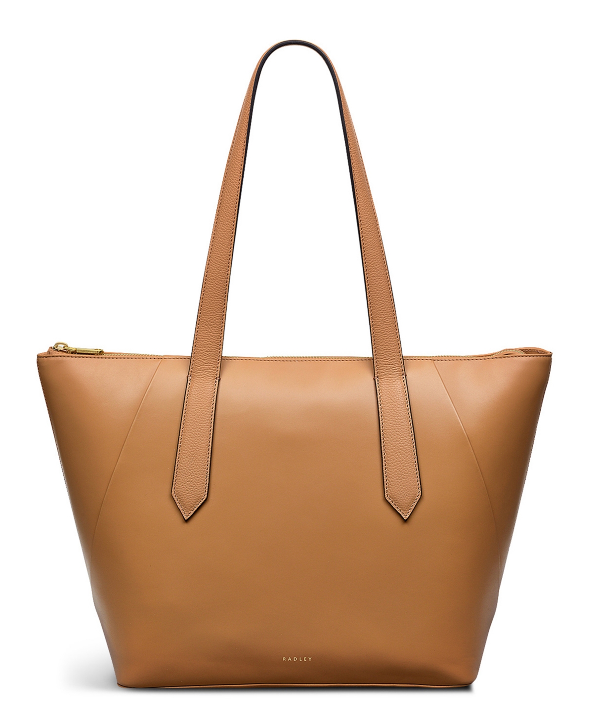 Bruton Street Small Zip-top Leather Tote In Dark Butter