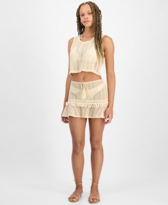Juniors' Crochet Cover-Up Skirt, Exclusively at Macy's