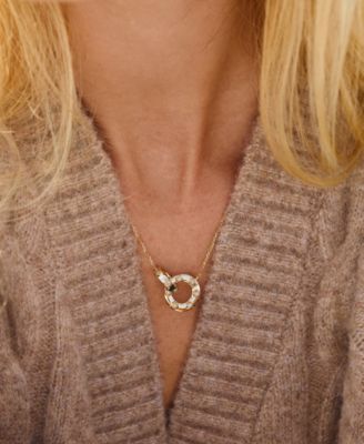 Anywear Everywear&reg; Nude Diamond Interlocking Circle Adjustable 19" Pendant Necklace (1/10 ct. t.w.) in 14k Honey Gold