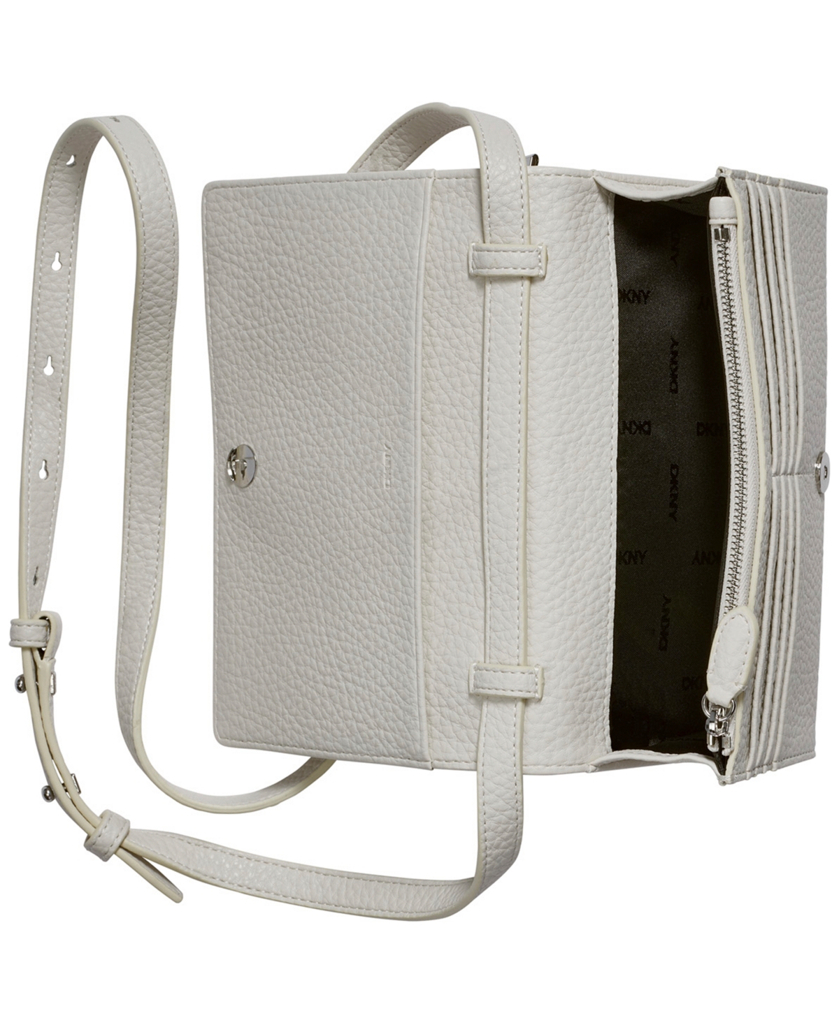 Shop Dkny Etta Mini Wallet On A String In Pebble