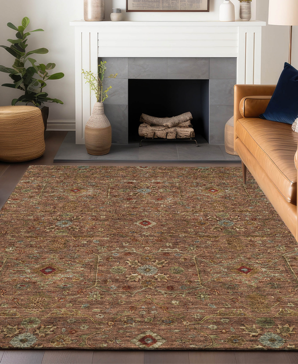 Addison Chantille Machine Washable Acn1130 5'x7'6" Area Rug In Paprika