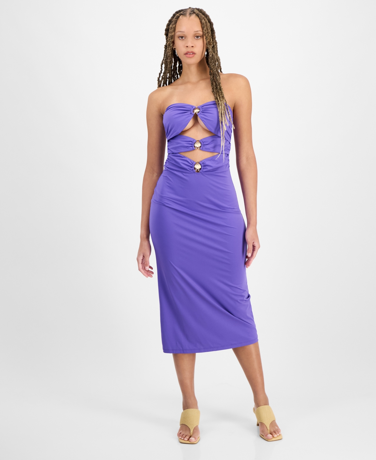 Juniors' Shell-Trim Dress Swim Cover-Up, Exclusively at Macy's - Passion Flower