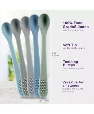 Baby Spoons - Infant Spoons First Stage - Silicone Baby Spoon For Self Feeding - First Stage Baby Feeding Spoon Set Gum Friendly - BPA Free