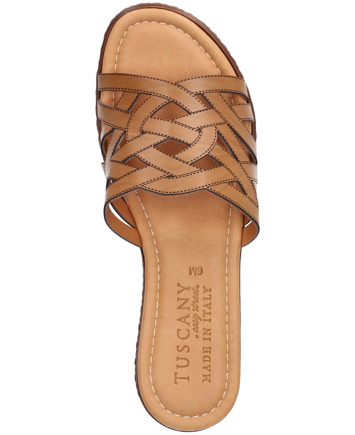 Shop Easy Street Women's Edda Wedge Heel Sandals In Cognac