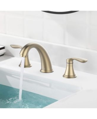 Bathroom Sink Faucet, Widespread Brushed Bathroom Faucet 3 Hole