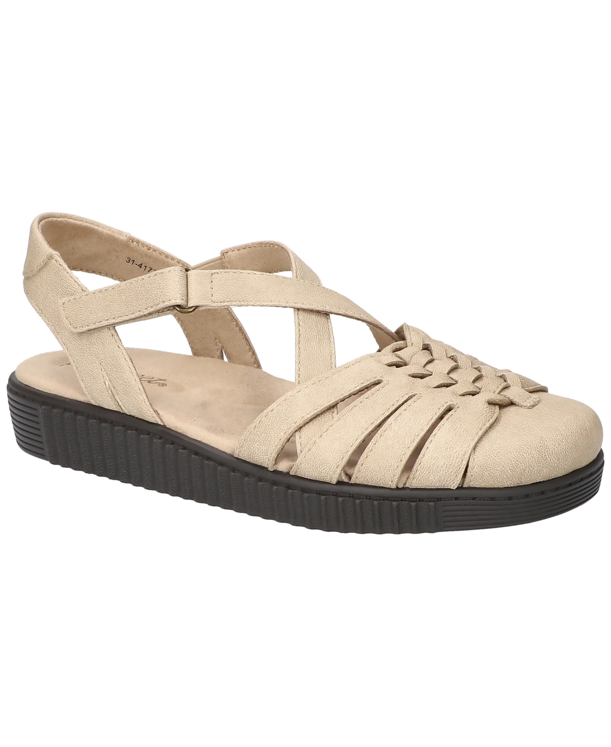 Shop Easy Street Women's Hue Round Toe Flats In Taupe