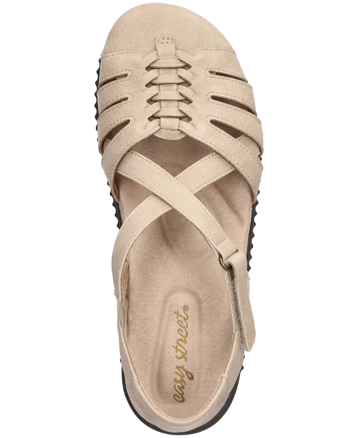 Shop Easy Street Women's Hue Round Toe Flats In Taupe