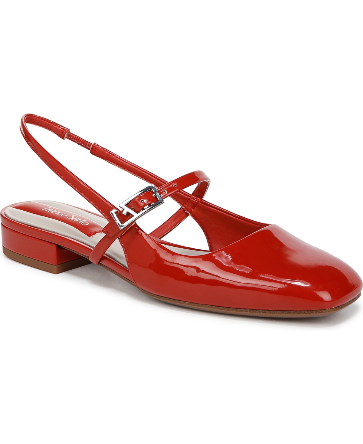 Women's Destin Square Toe Mary Jane Slingback Flats - Red Faux Patent Leather