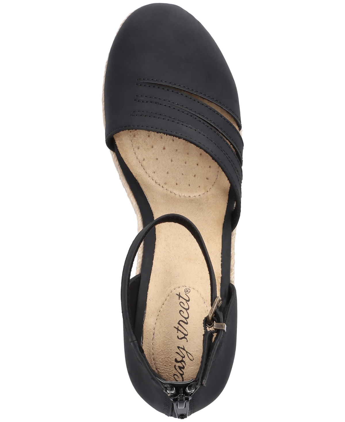 Shop Easy Street Women's Daytona Espadrille Wedge Sandals In Black