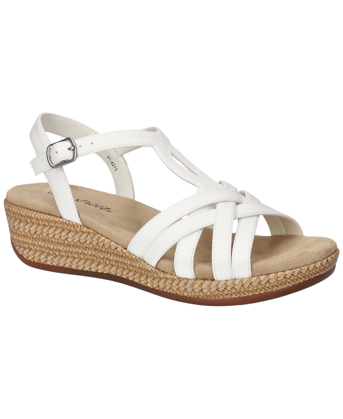 Shop Easy Street Women's Lua Wedge Heel Sandals In White