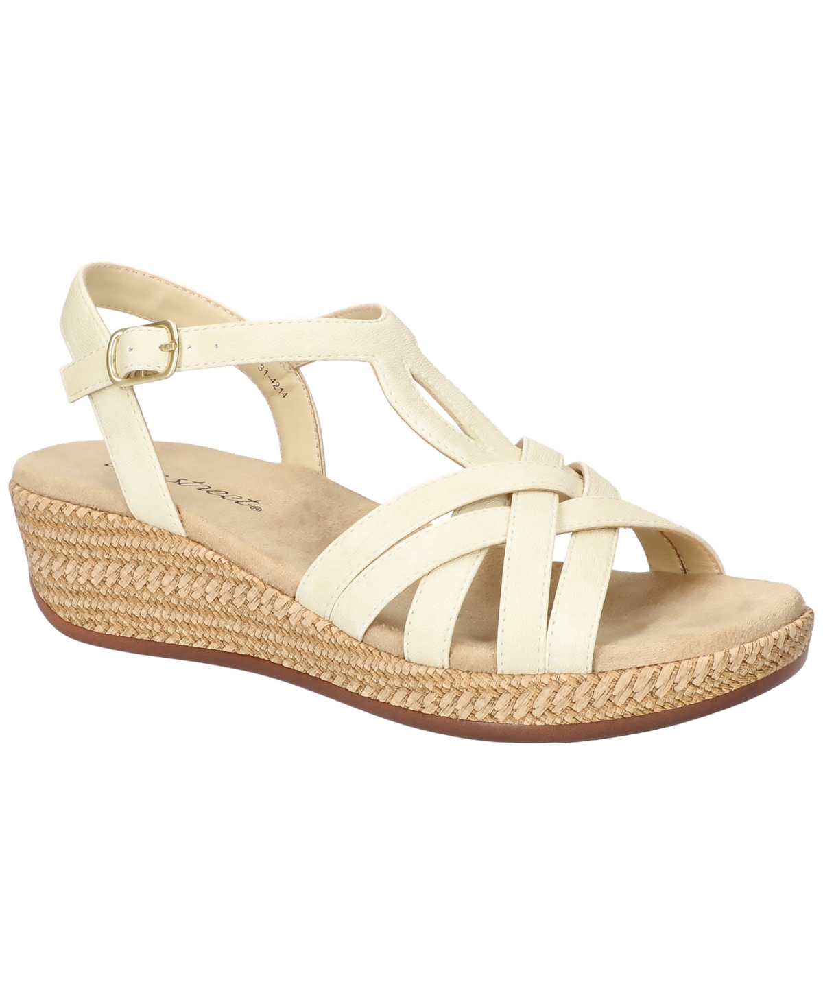 Shop Easy Street Women's Lua Wedge Heel Sandals In Bone
