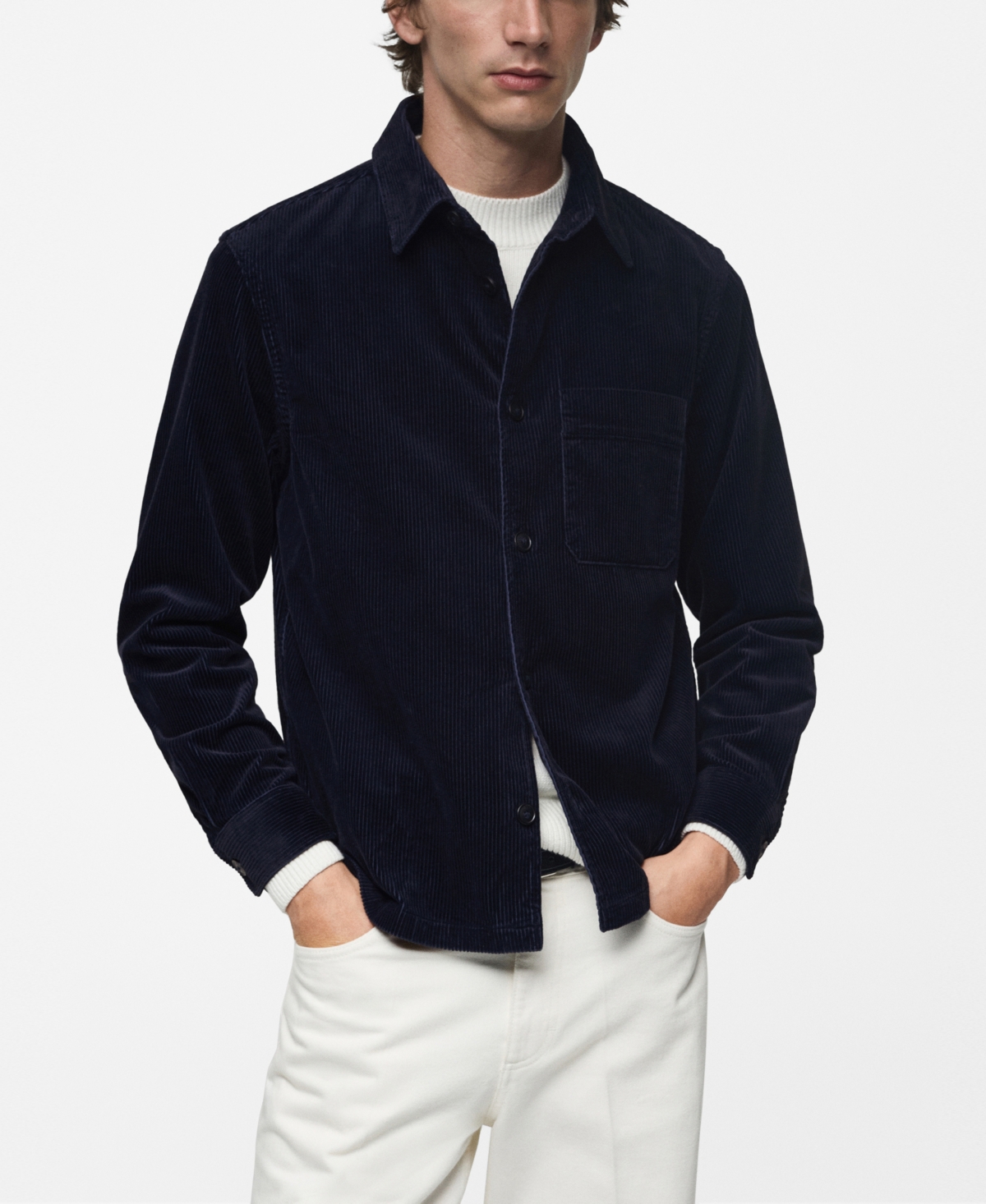 Mango Men's Pockets Detail Corduroy Overshirt