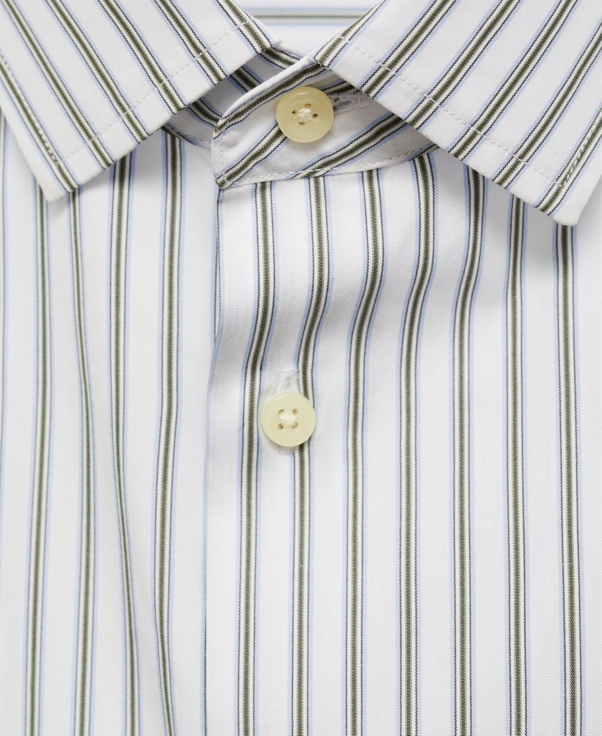 Mango Slim Fit Stripe Button-up Shirt In Khaki