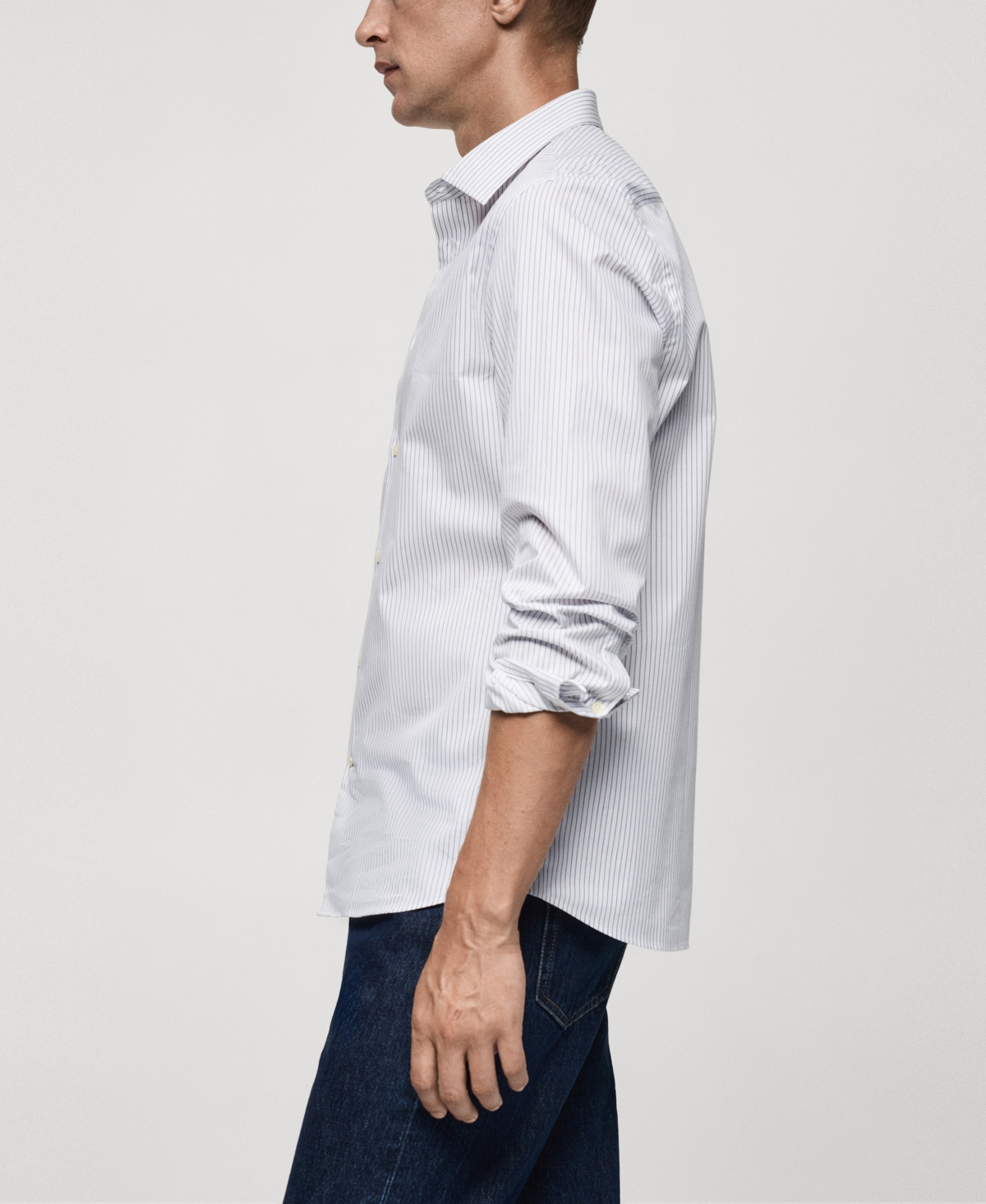 Mango Men's Slim-fit Striped Cotton Shirt In White