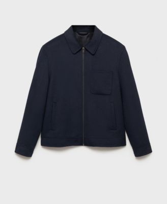 Mango Men's Zipper Detail Handmade Wool Jacket - Macy's