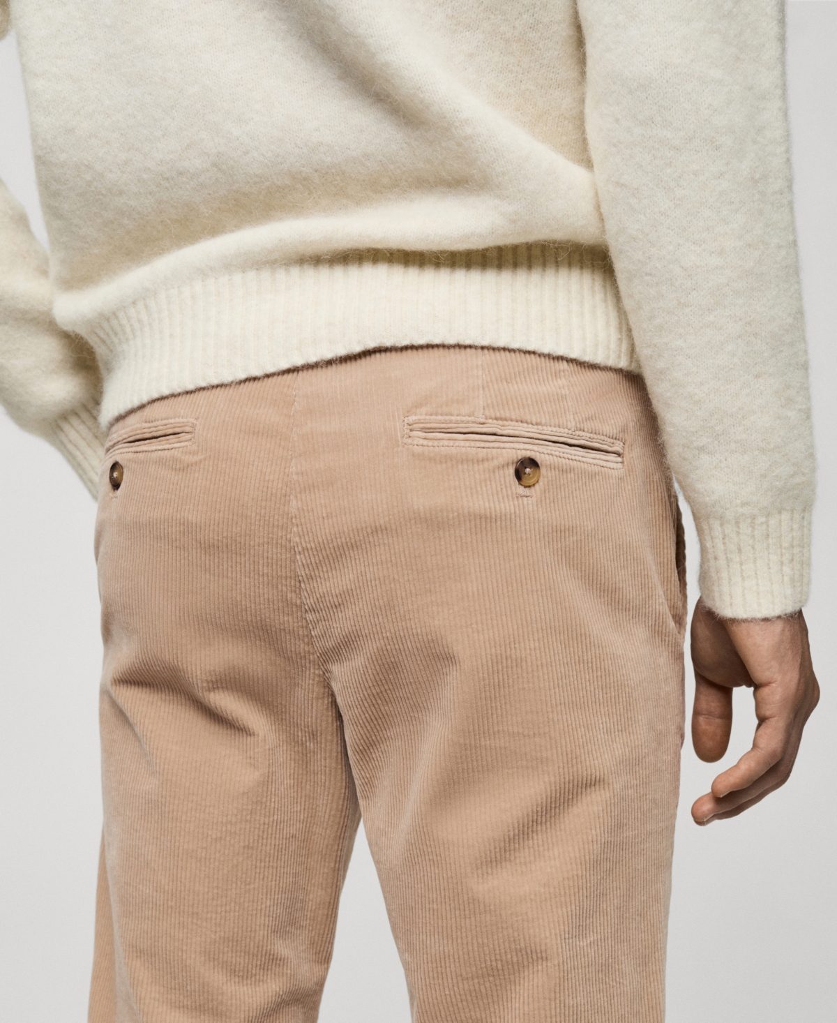 Mango Men's Slim-fit Corduroy Pants In Beige