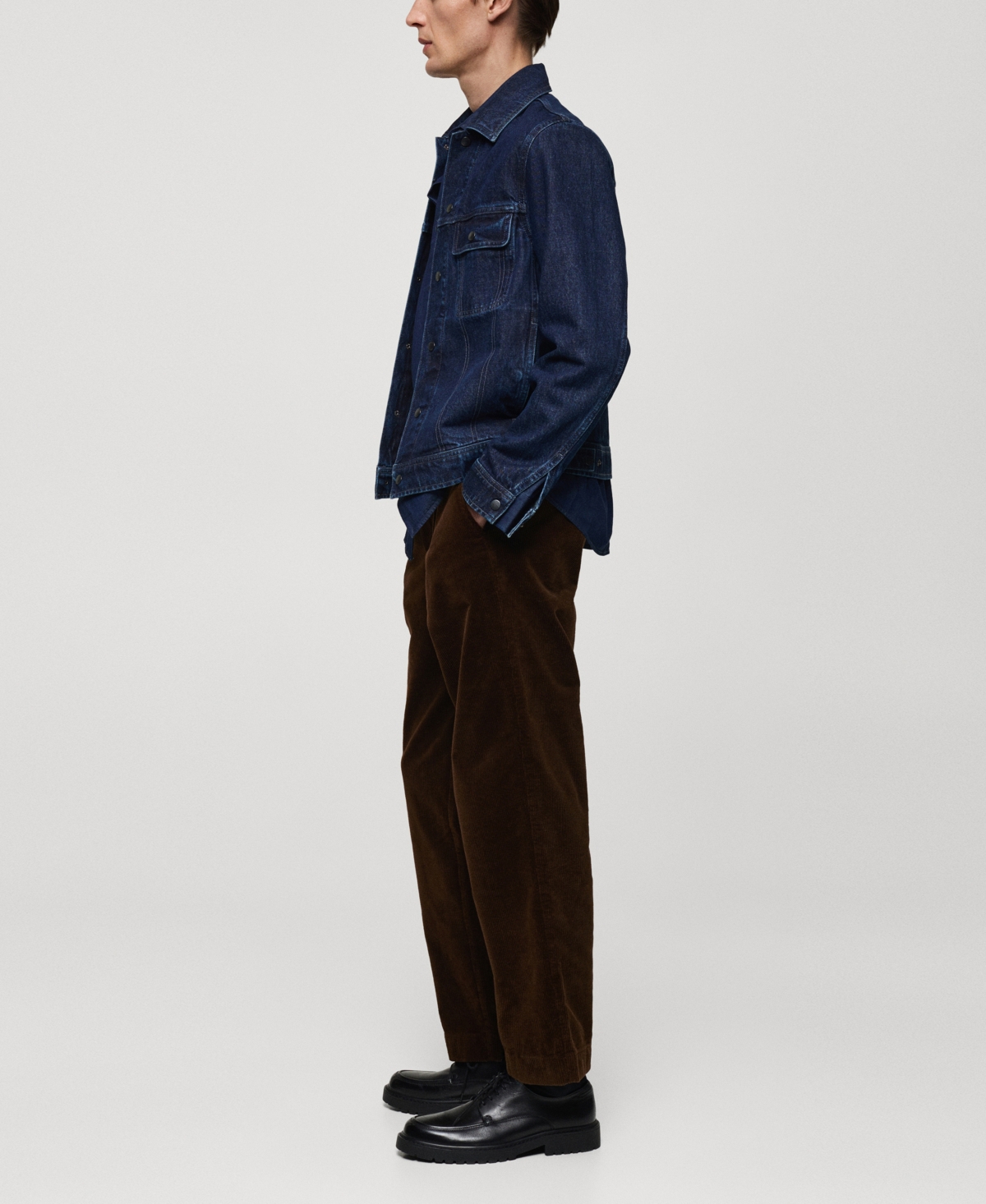 Mango Men's Regular-Fit Corduroy Pants