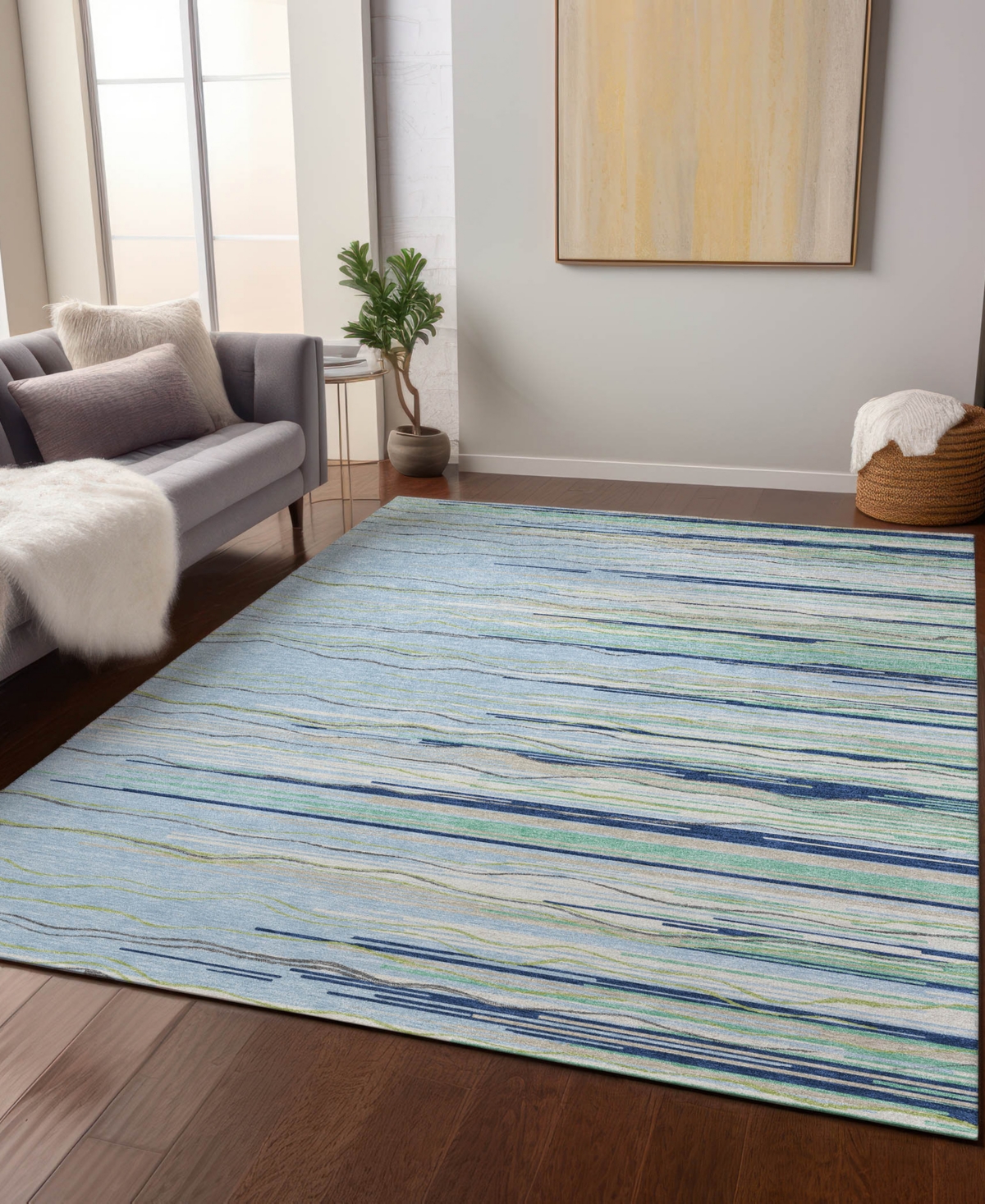 Addison Chantille Machine Washable Acn996 9'x12' Area Rug In Mist