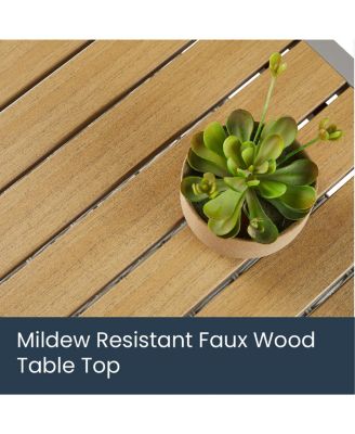 Sencillo Collection - 4 Piece Patio Furniture Set, 2 Lounge Chairs, 1 Loveseat, 1 Coffee Table, Modern and Transitional Style, Rattan, Wood, Gray and Beige