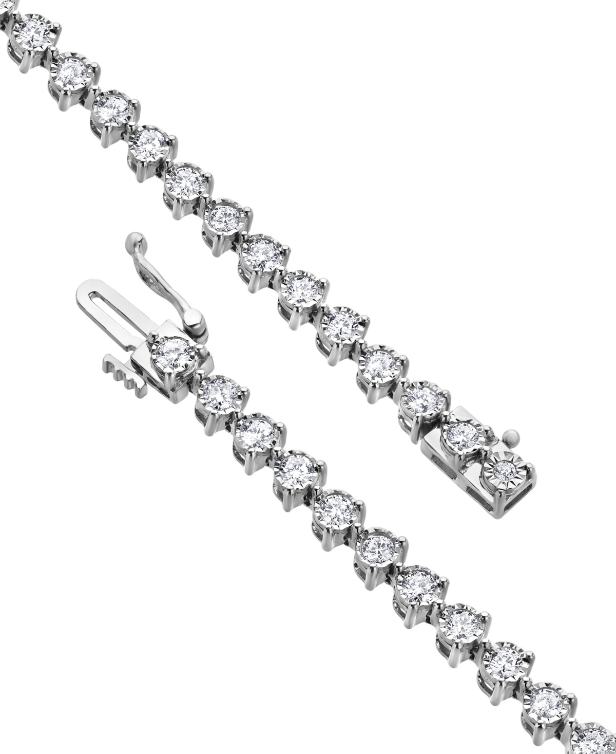 Macy's Diamond Tri Prong-set Tennis Bracelet (2-3/8 Ct. T.w.) In 10k White Gold In White Gold