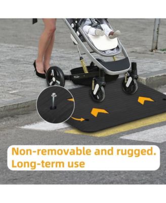 Rubber Threshold Ramp, 3.5" Rise Wheelchair Ramp Doorway, Recycled Rubber Power Curb Ramp Rated 33000 LBS Load Capacity, Non-Slip Textured Surface Rubber Ramp for Wheelchair Car Scooter