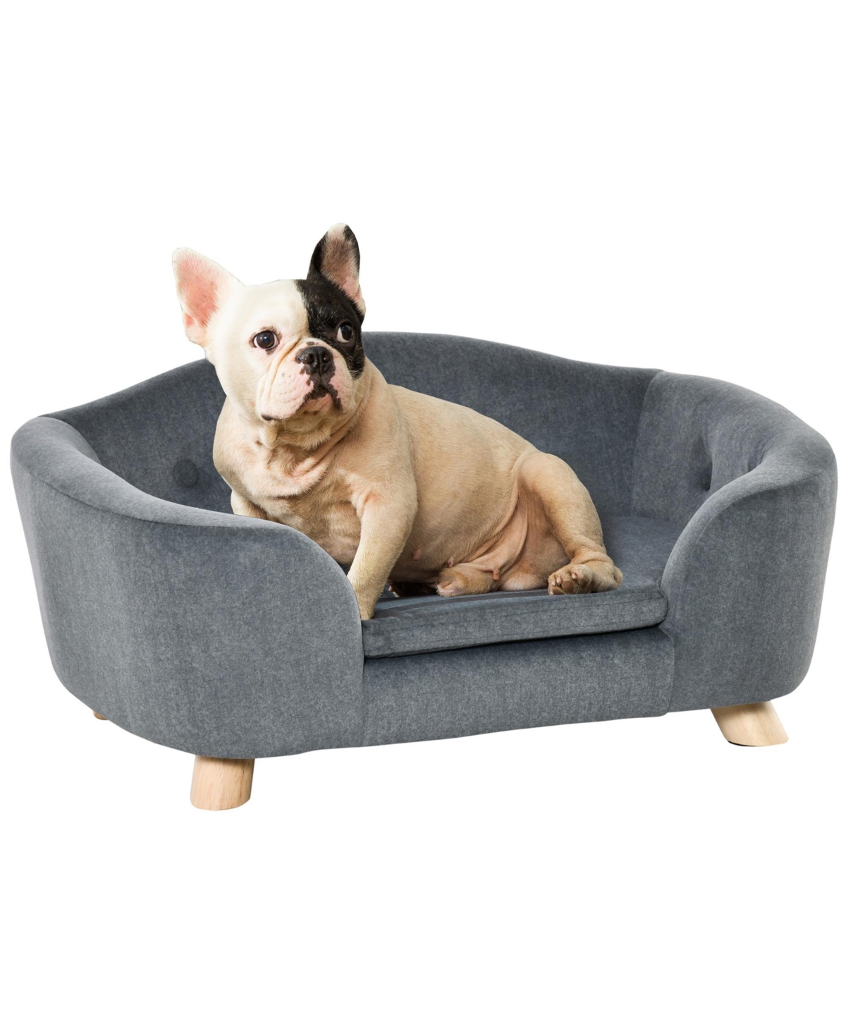 Dog Cat Couch for Miniature Dogs w/ Washable and Removable Cushion - Gray