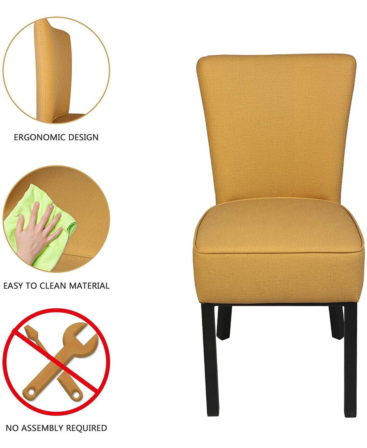 Slickblue Set of 2 Upholstered Dining Chairs Pu Leather Side Chairs for Dining Room