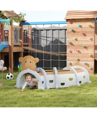 Kids Play Tunnel for Children 3-6 Years to Crawl and Climb, Monkey Design