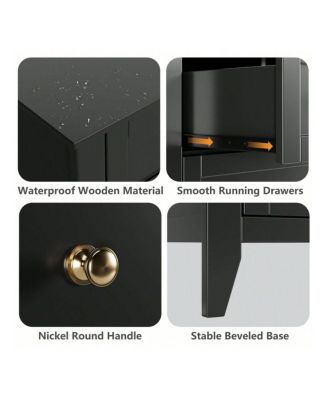 5-Drawer Wood Deep Storage Nickel Handle Modern Chest of Drawers