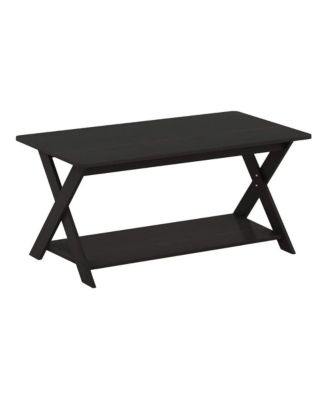 35.4-Inch Particleboard Criss-Crossed Space-Saving Coffee Table