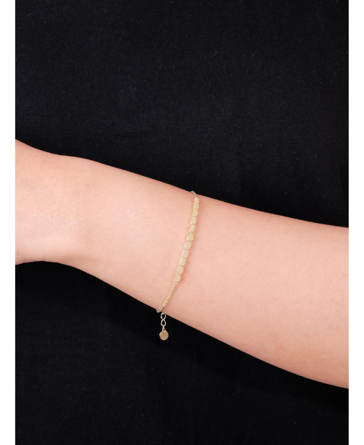 Devata Hexagon Link Chain Bracelet in 14K 6.5 in adj to in, approx. 3.1 grams - gold