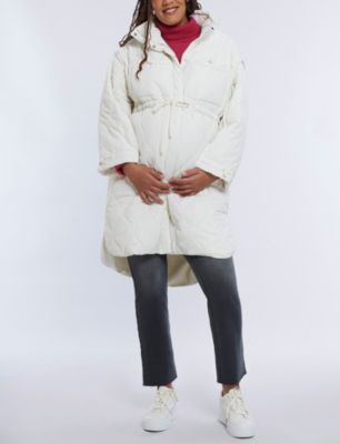 Women's Woven Full-Zip Long Sleeve Quilted Puffer Jacket - Motherhood Maternity