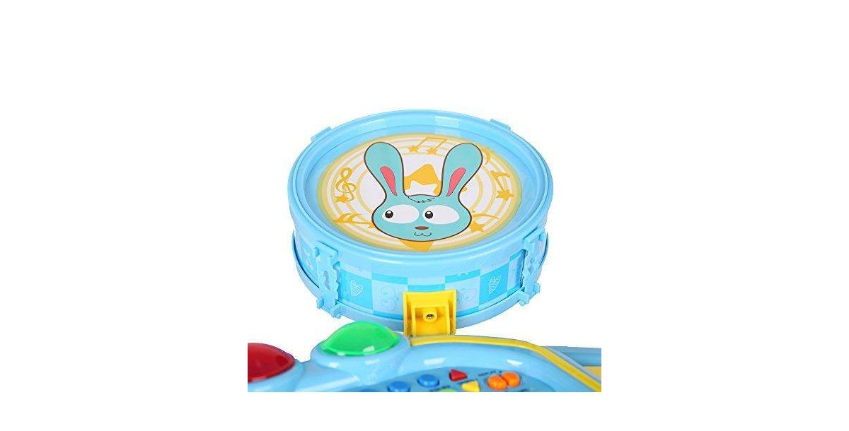 Slickblue Kid's Jazz Drum Play Set with 24-Key Keyboard Musical Instrument for Creative Fun and Learning