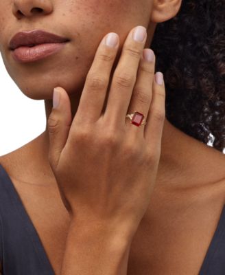 Lab Grown Gemstone & Lab Grown Diamond (1/3 ct. t.w.) Ring in 14K Gold