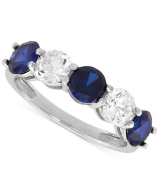 Grown With Love - Emerald (1-1/3 ct. t.w.) & Lab Grown Diamond (1 ct. t.w.) Five Stone Ring in 14k Gold (Also in Lab Grown Ruby & Lab Grown Sapphire)