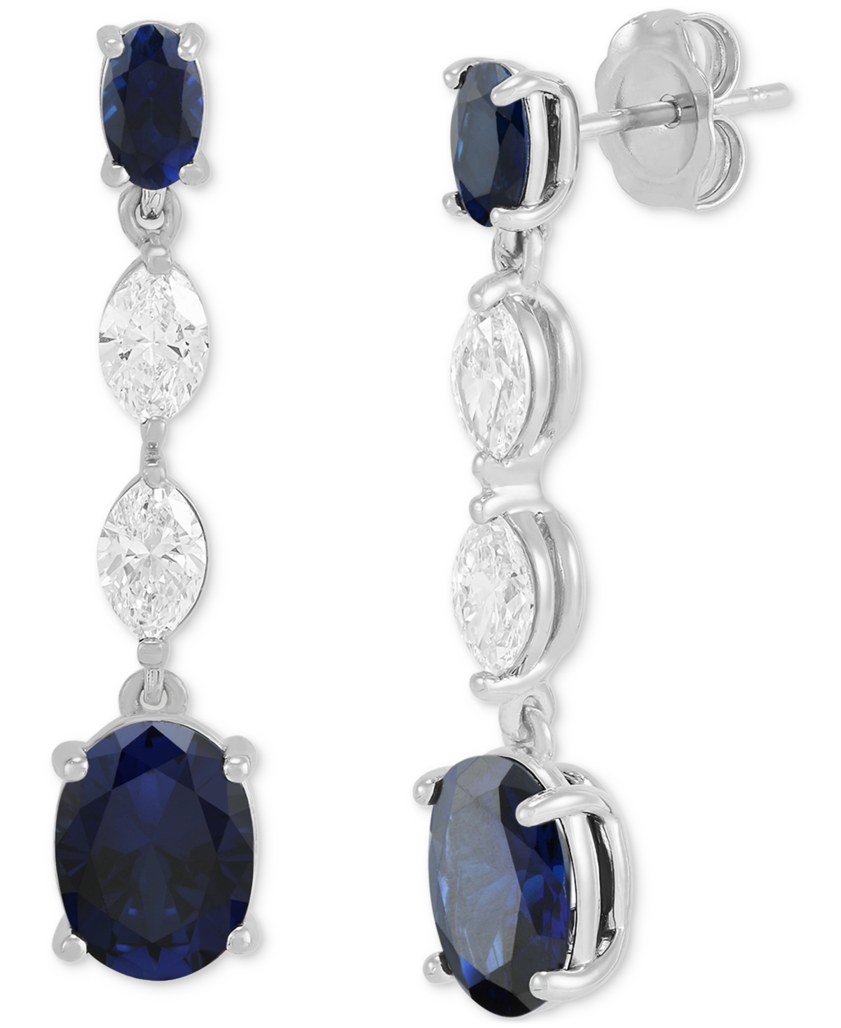 Grown With Love Lab Grown Emerald (2-3/4 Ct. T.w.) & Lab Grown Diamond (3/4 Ct. T.w.) Drop Earrings In 14k Gold (als In Sapphire