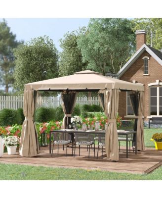 10' x 10' Patio Gazebo Outdoor Canopy Shelter w/ Sidewalls,