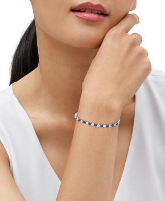 Lab Grown Emerald (4-5/8 ct. t.w.) & Lab Grown Diamond (4-1/2 ct. t.w.) Tennis Bracelet in 14k Gold (Also in Lab Grown Ruby & Lab Grown Sapphire)