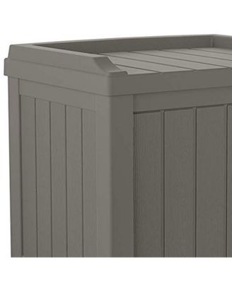 22 Gallon Outdoor Patio Small Deck Chest Box with Storage Seat, Stone