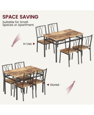 Kitchen Dining Room Table Set for 4 with Chairs, Dining Table with Chairs, 5 Piece Dining Table Set