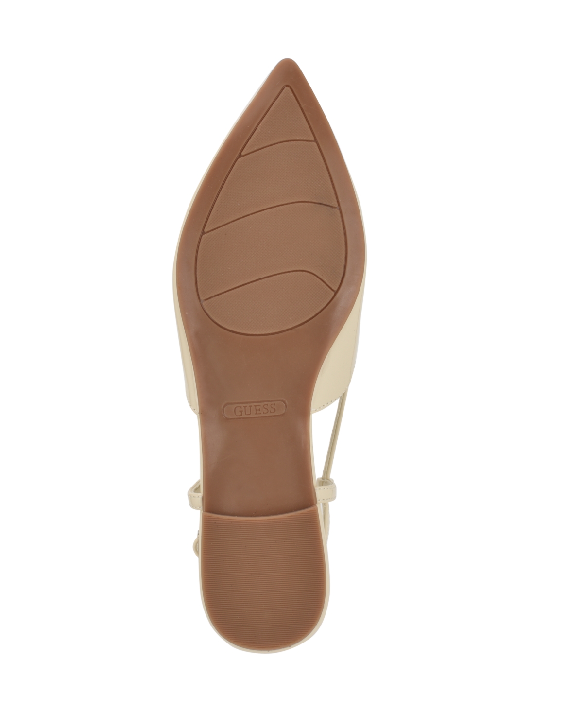Guess Women's Bemas Pointed Toe Triangle Slingback Flats In Ivory Patent