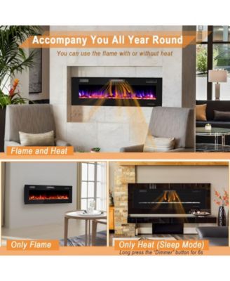  60-Inch Ultra-Thin Design, Remote Control, Timer Function  Electric Fireplace