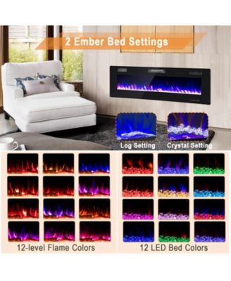  60-Inch Ultra-Thin Design, Remote Control, Timer Function  Electric Fireplace