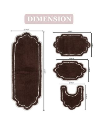 Allure Bathroom 4-Pc. Bath Rug Set