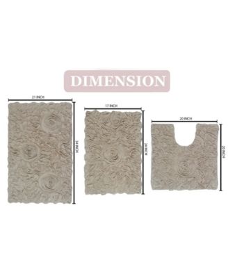 Home Weavers Bell Flower 3-Pc. Bath Rug Set